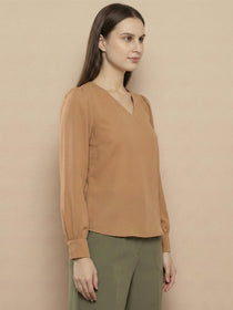 KISHRO Women Denim Solid Regular Fit Top - Yellow