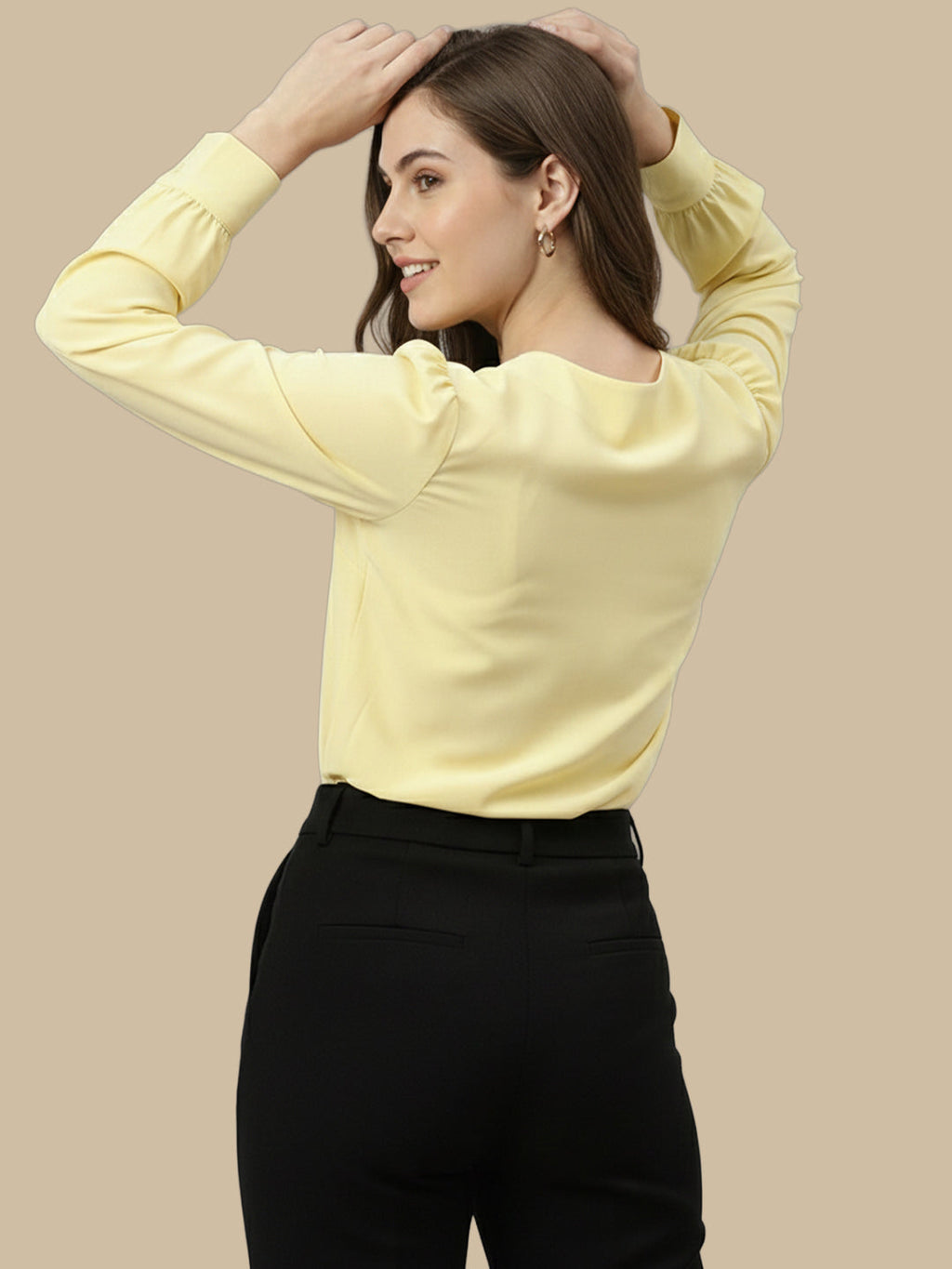 KISHRO Women Denim Solid Regular Fit Top - Yellow