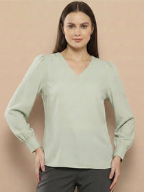 KISHRO Women Denim Solid Regular Fit Top - Yellow