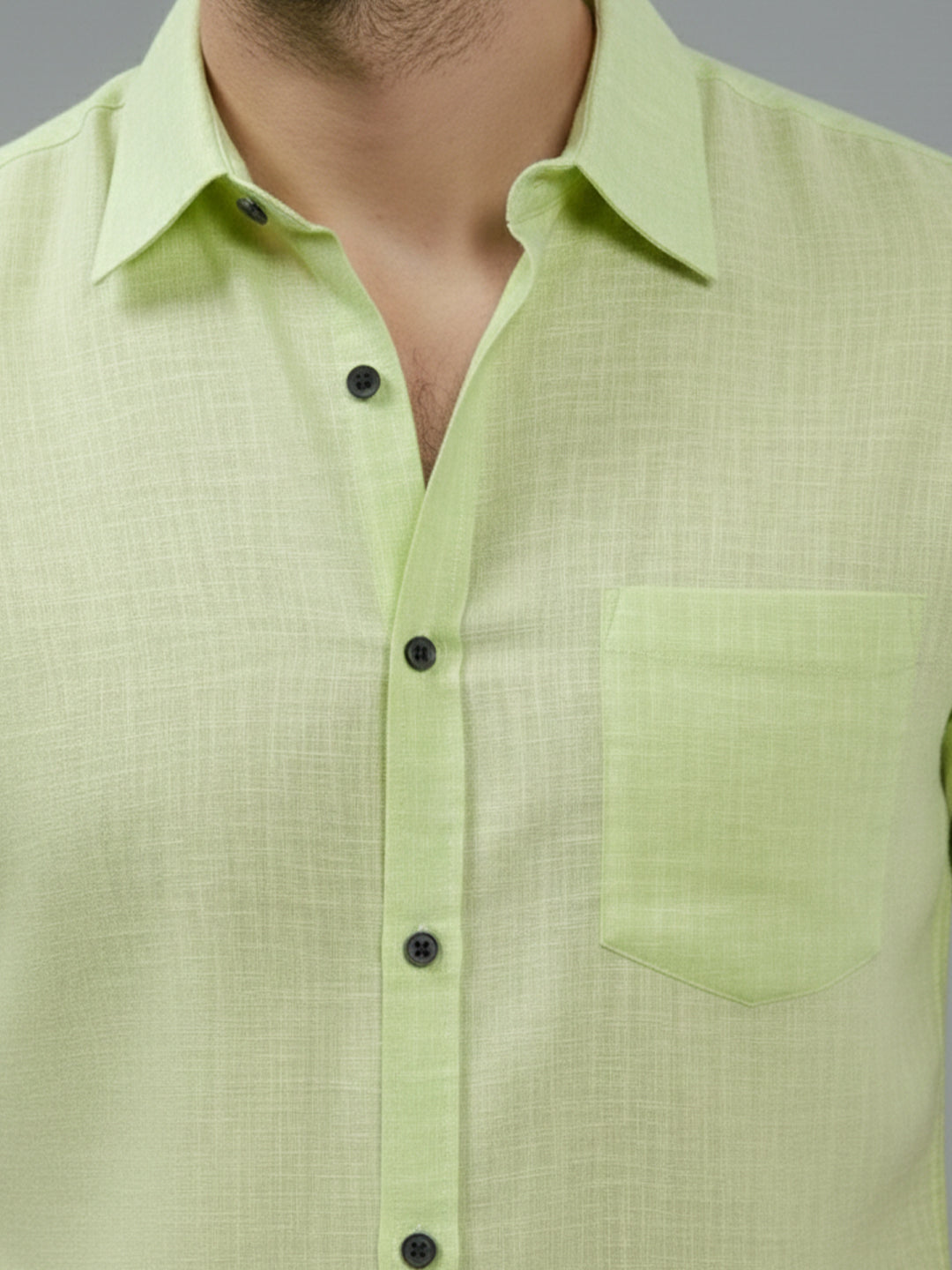 KISHRO Men Cotton Regular Fit Spread Collar Casual Shirt - Yellow