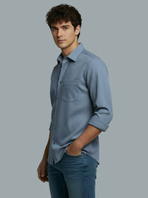KISHRO Men Cotton Solid Regular Fit Spread Collar Casual Shirt - Black
