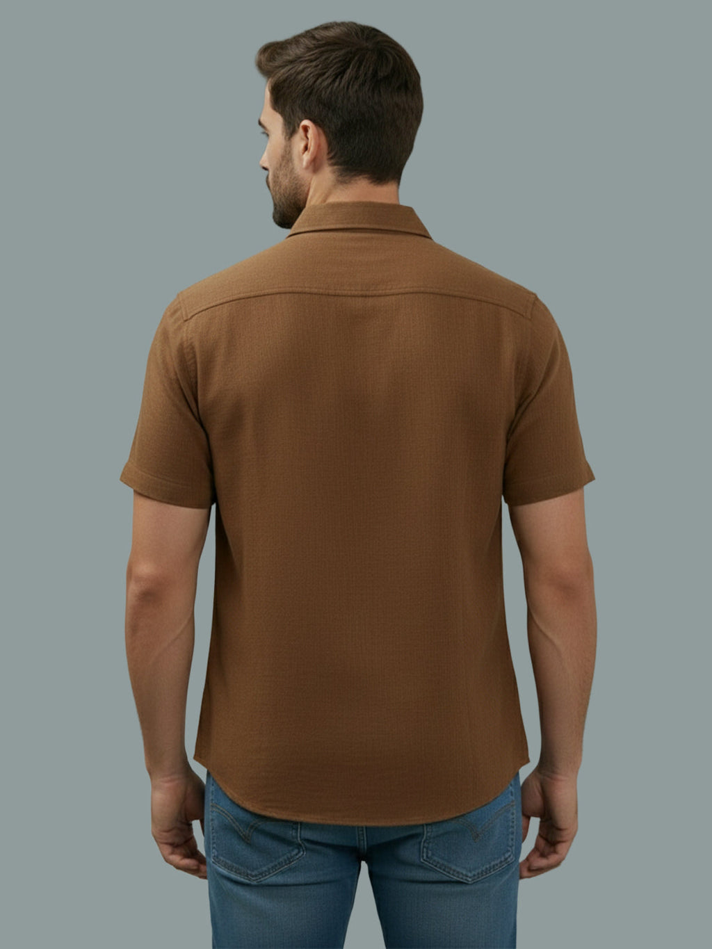 KISHRO Men Cotton Regular Fit Spread Collar Casual Shirt - Yellow