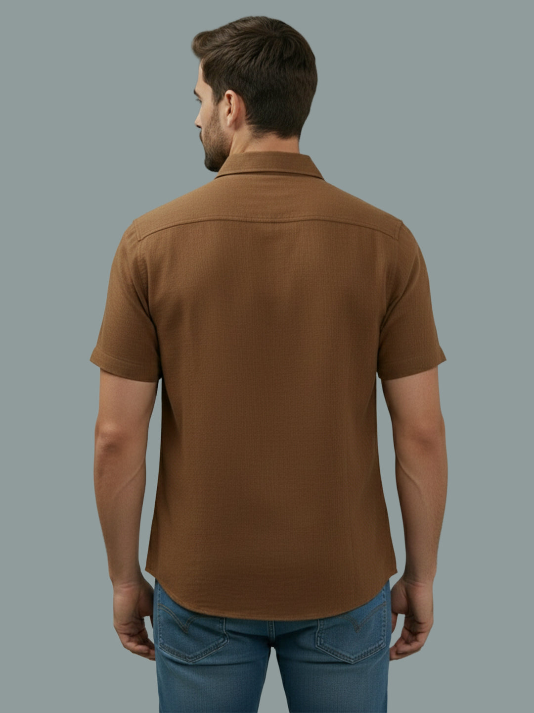 KISHRO Men Cotton Regular Fit Spread Collar Casual Shirt - Yellow