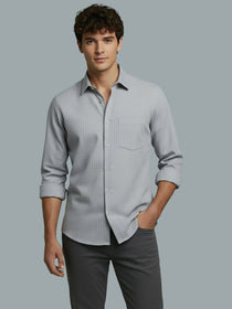 KISHRO Men Cotton Solid Regular Fit Spread Collar Casual Shirt - Black