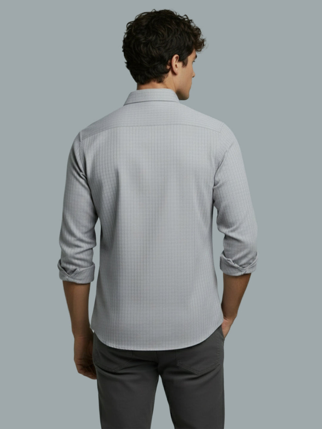 KISHRO Men Cotton Solid Regular Fit Spread Collar Casual Shirt - Black