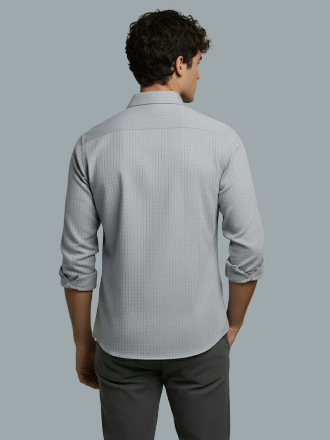 KISHRO Men Cotton Solid Regular Fit Spread Collar Casual Shirt - Black