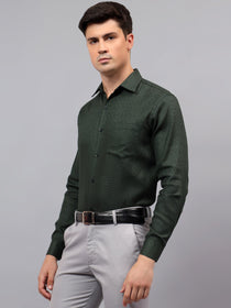 KISHRO Men Cotton Solid Regular Fit Casual Shirt - Black