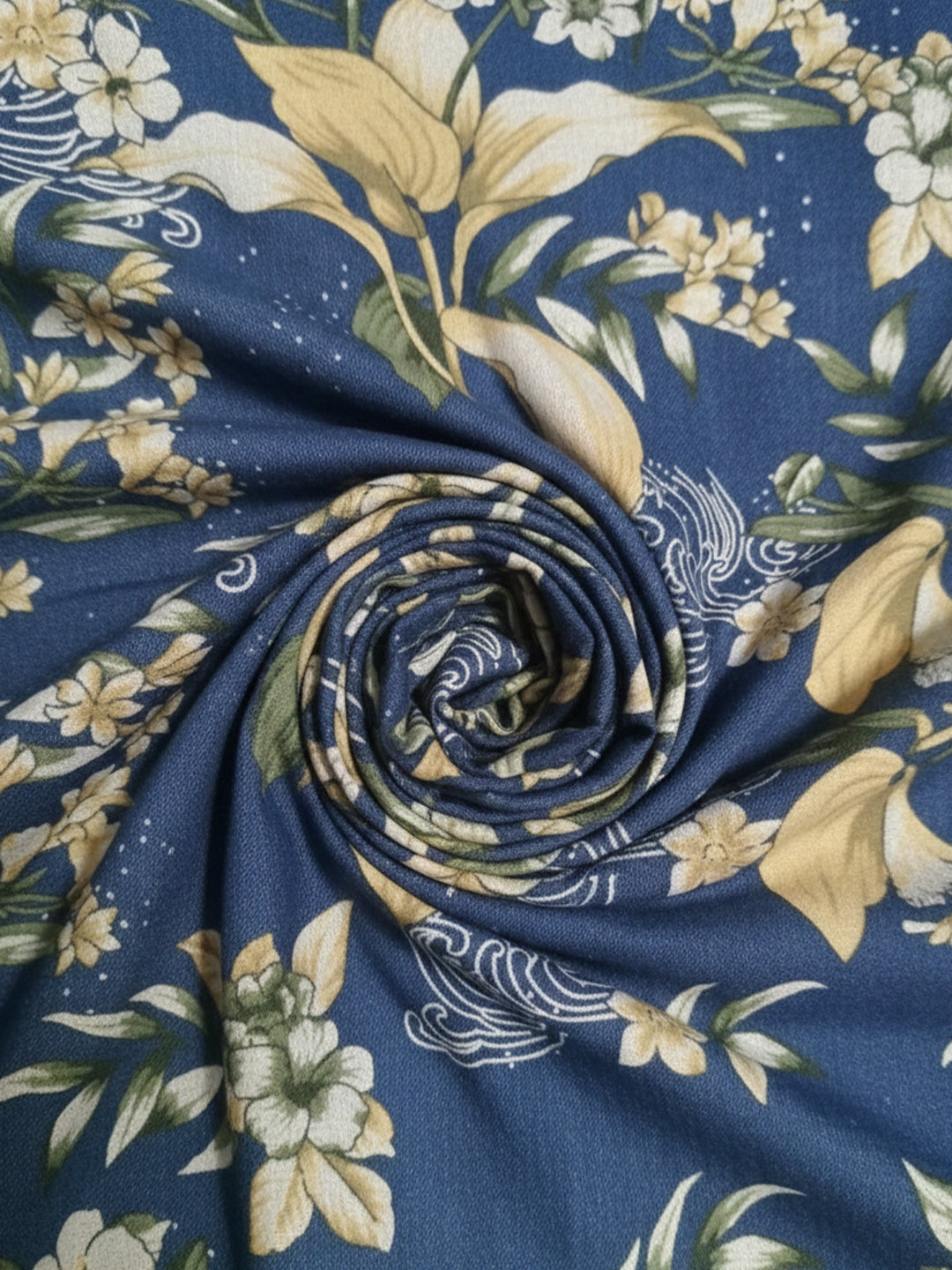 KISHRO Men Cotton Printed Regular Fit Casual Shirt - Royal Blue