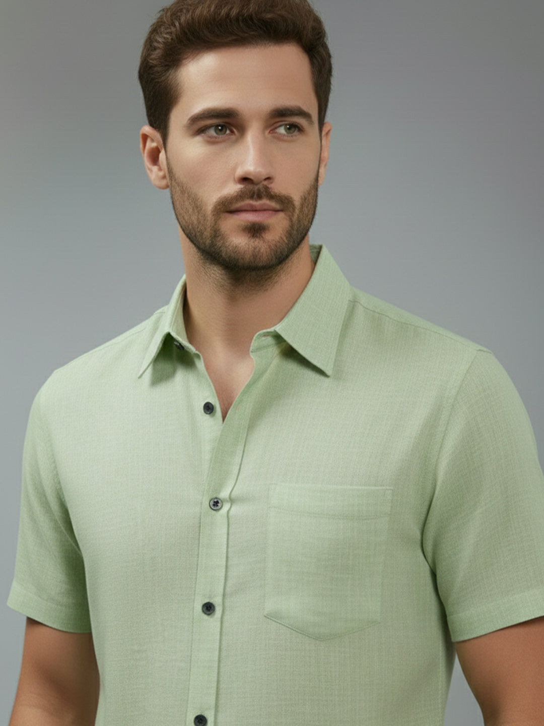 KISHRO Men Cotton Regular Fit Spread Collar Casual Shirt - Yellow