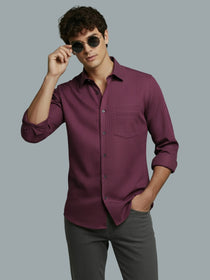 KISHRO Men Cotton Solid Regular Fit Spread Collar Casual Shirt - Black