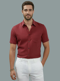 KISHRO Men Cotton Regular Fit Spread Collar Casual Shirt - Yellow