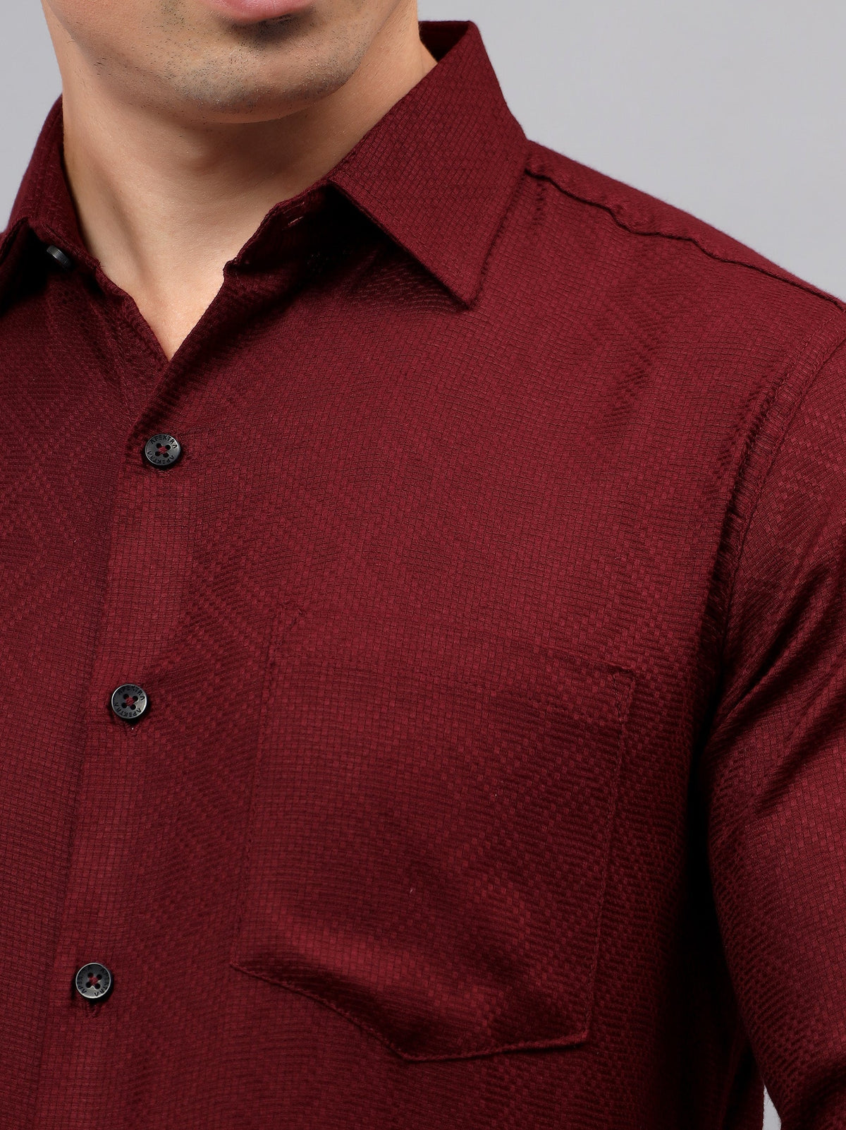 KISHRO Men Cotton Solid Regular Fit Casual Shirt - Black