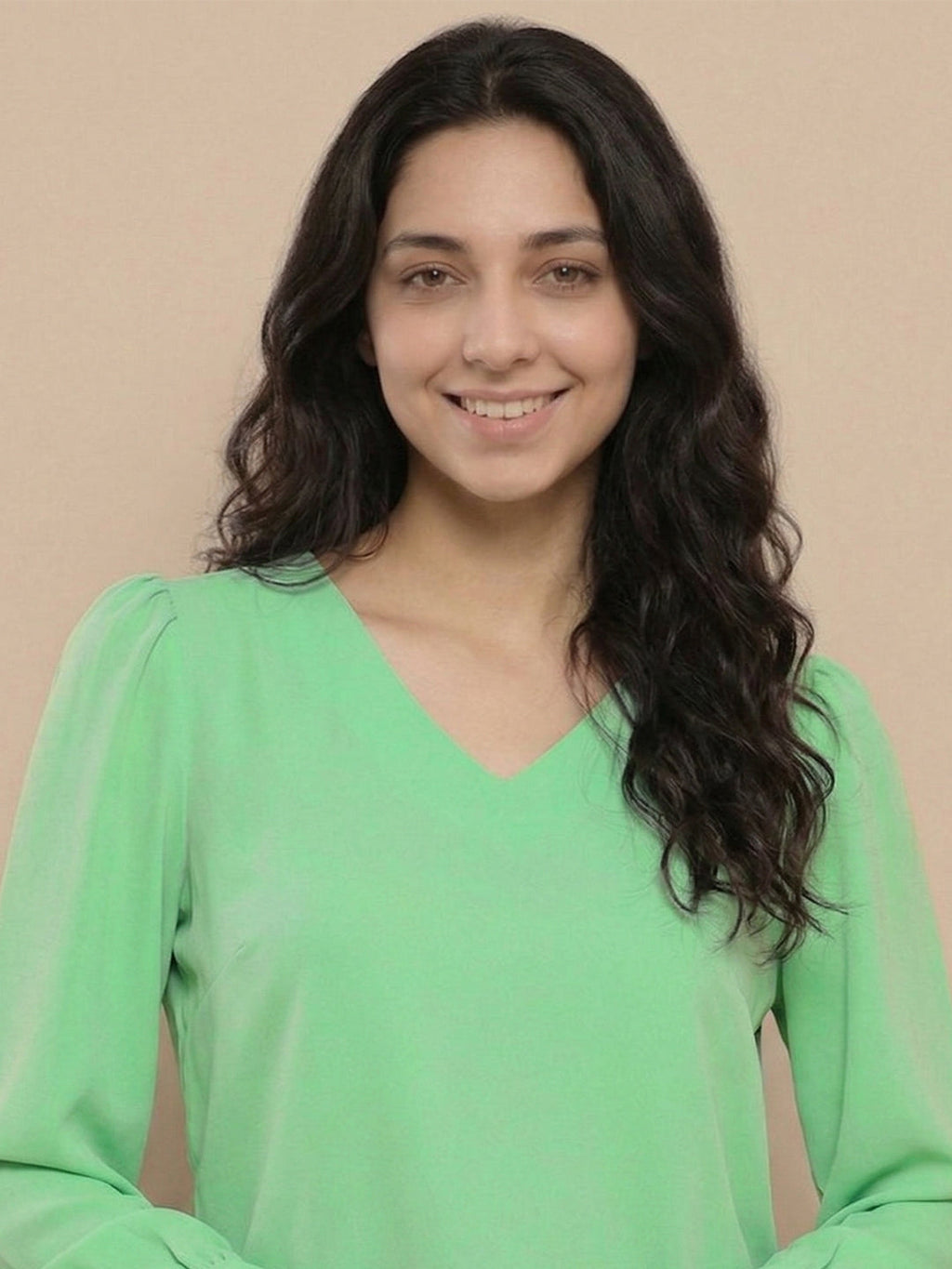 KISHRO Women Denim Solid Regular Fit Top - Teal Blue