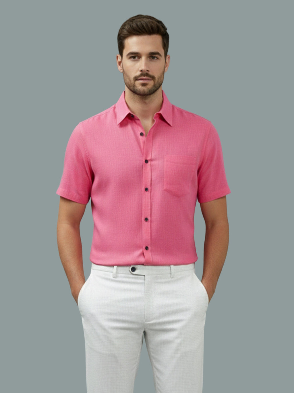 KISHRO Men Cotton Regular Fit Spread Collar Casual Shirt - Yellow