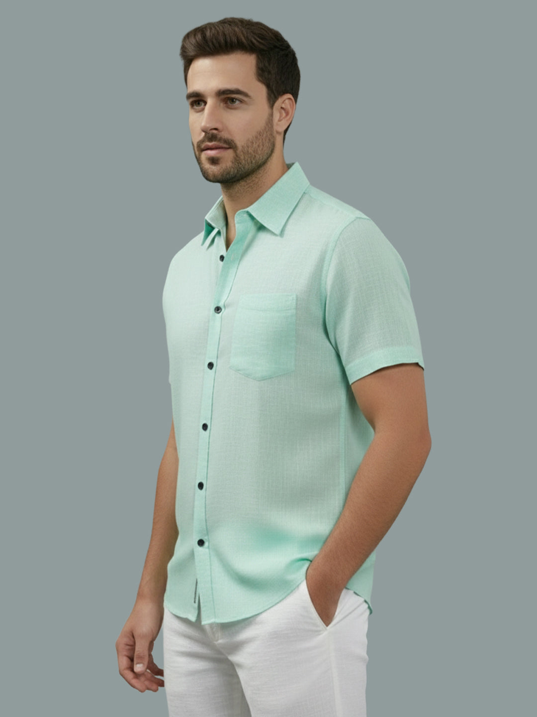 KISHRO Men Cotton Regular Fit Spread Collar Casual Shirt - Yellow