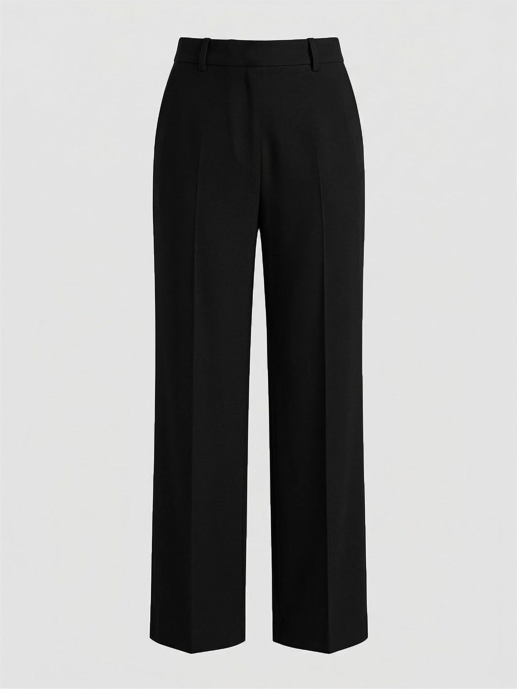KISHRO Women Rayon Solid Straight Fit Trousers - Black