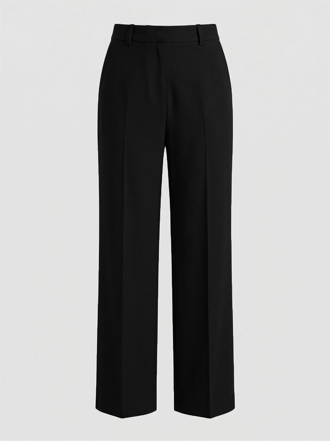 KISHRO Women Rayon Solid Straight Fit Trousers - Black