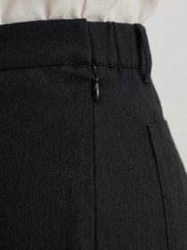 KISHRO Women Rayon Solid Straight Fit Trousers - Black