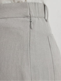 KISHRO Women Rayon Solid Straight Fit Trousers - Grey