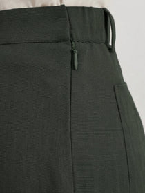 KISHRO Women Rayon Solid Straight Fit Trousers - Green