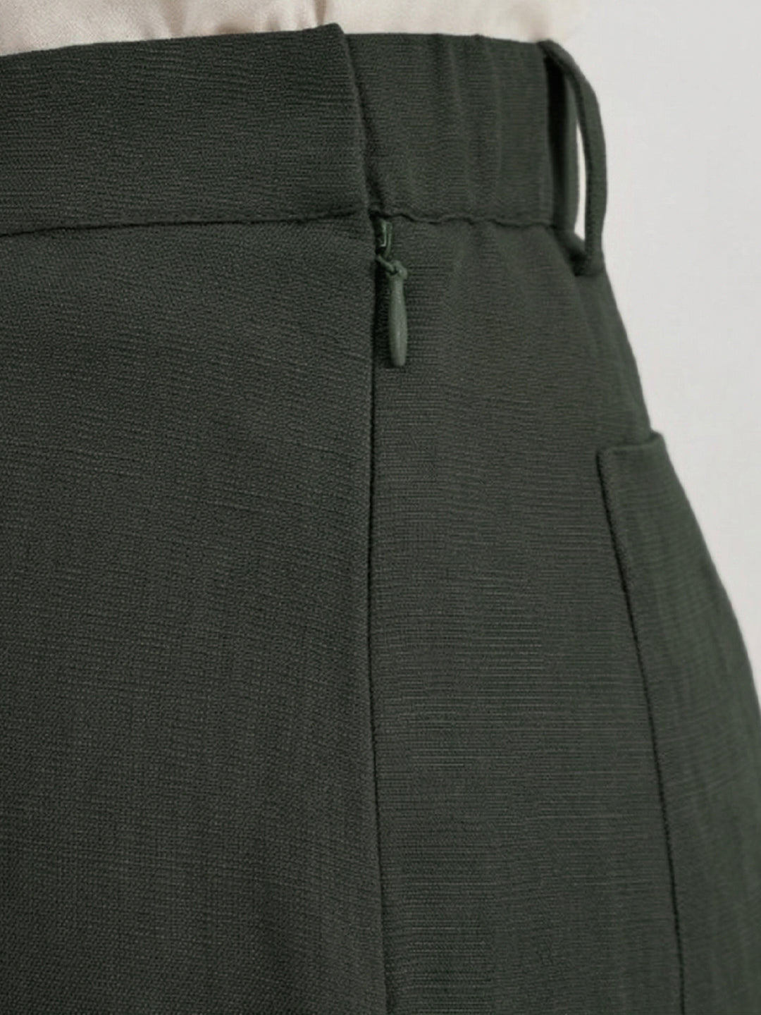 KISHRO Women Rayon Solid Straight Fit Trousers - Green