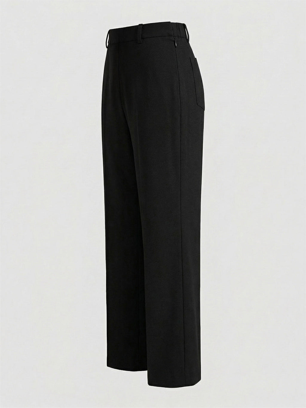 KISHRO Women Rayon Solid Straight Fit Trousers - Black