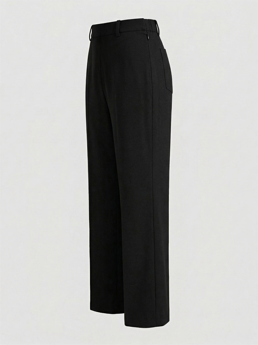 KISHRO Women Rayon Solid Straight Fit Trousers - Black