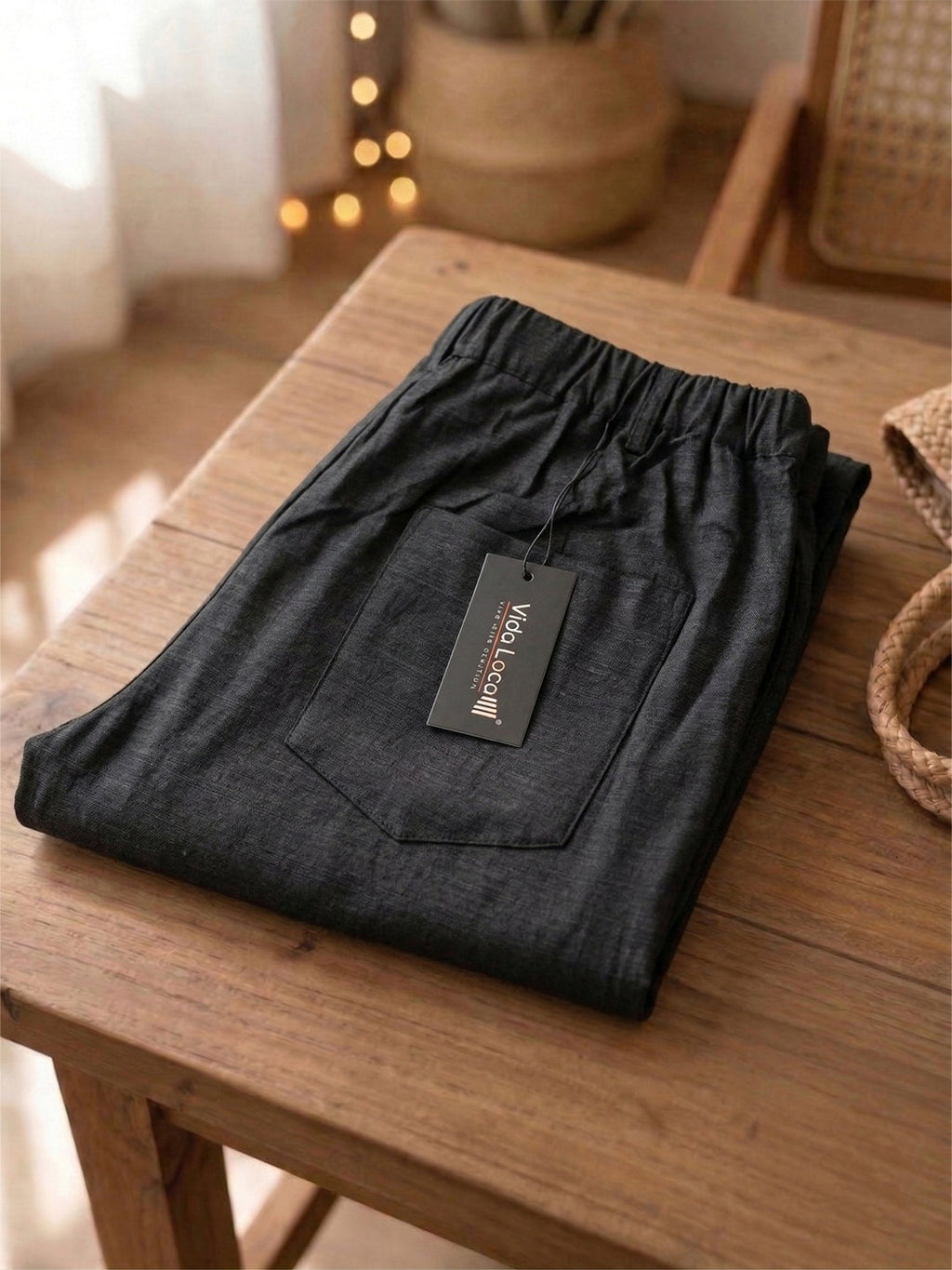 KISHRO Women Rayon Solid Straight Fit Trousers - Black