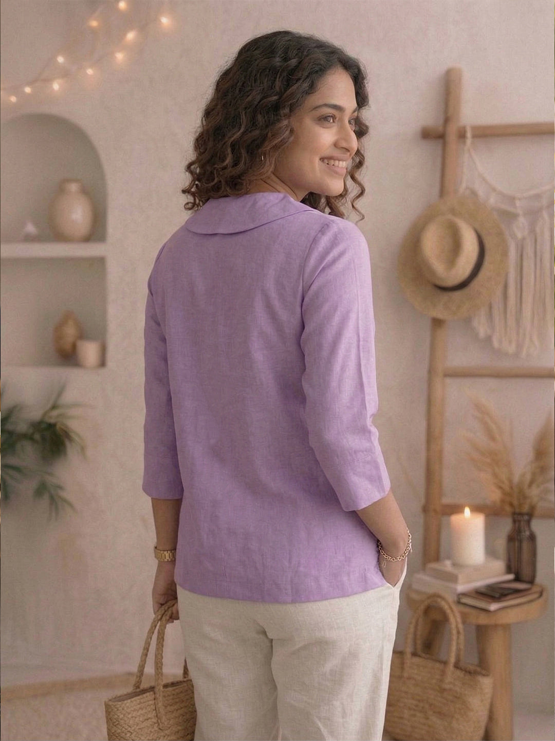 KISHRO Women Cotton Solid Regular Fit Shirt - White