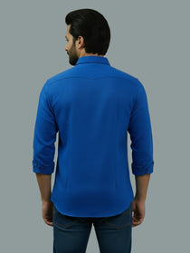 KISHRO Men Cotton Regular Fit Spread Collar Casual Shirt - Green
