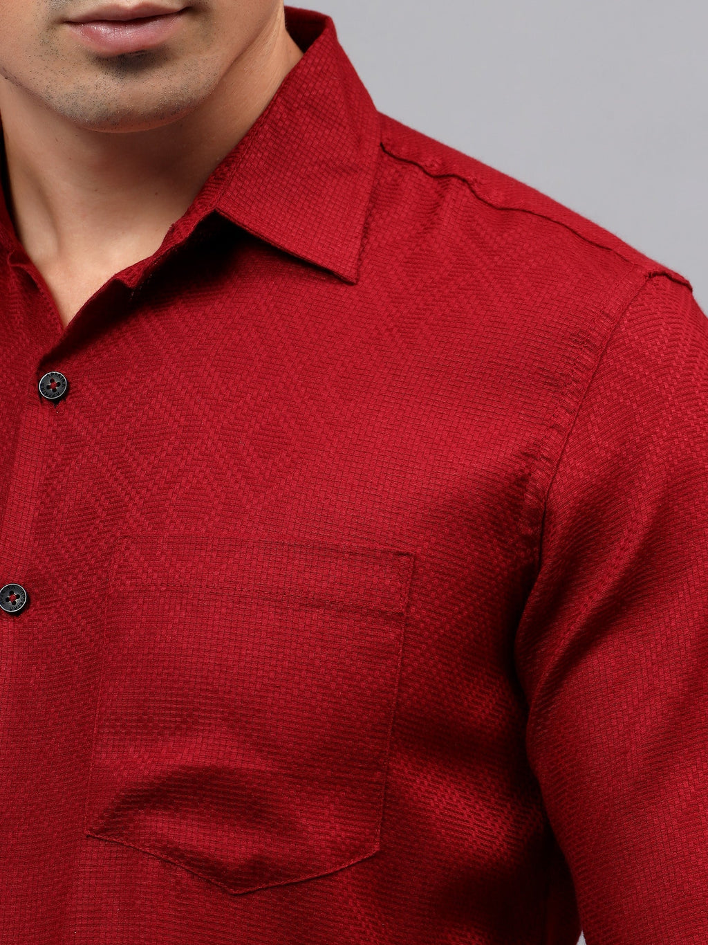 KISHRO Men Cotton Solid Regular Fit Casual Shirt - Black