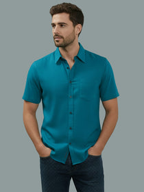 KISHRO Men Cotton Regular Fit Spread Collar Casual Shirt - Yellow
