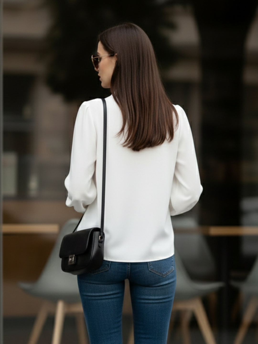 KISHRO Women Denim Solid Regular Fit Top - White