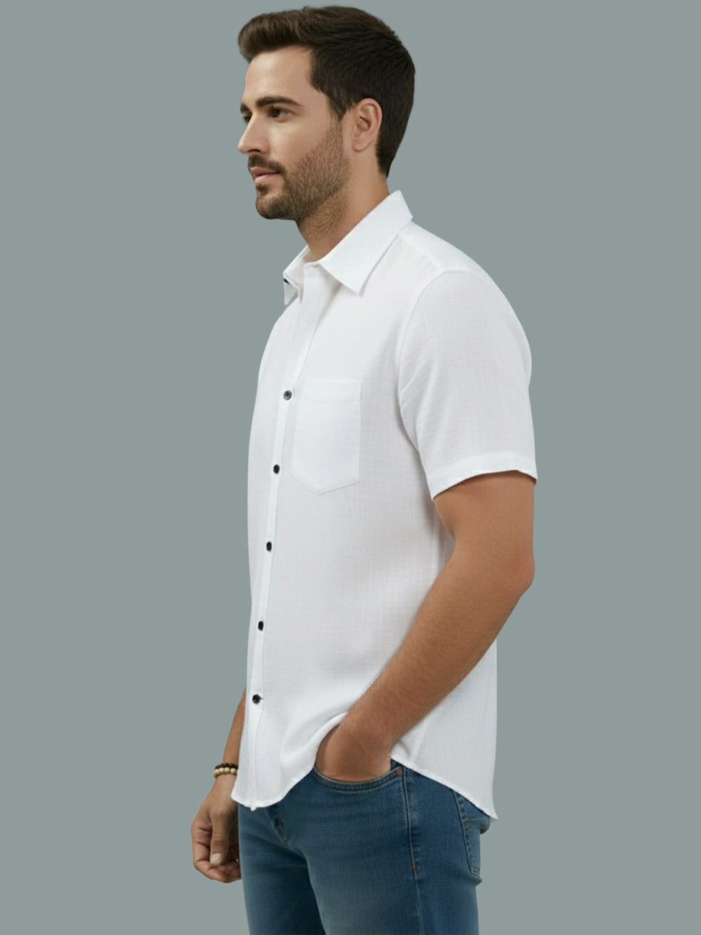KISHRO Men Cotton Regular Fit Spread Collar Casual Shirt - Yellow