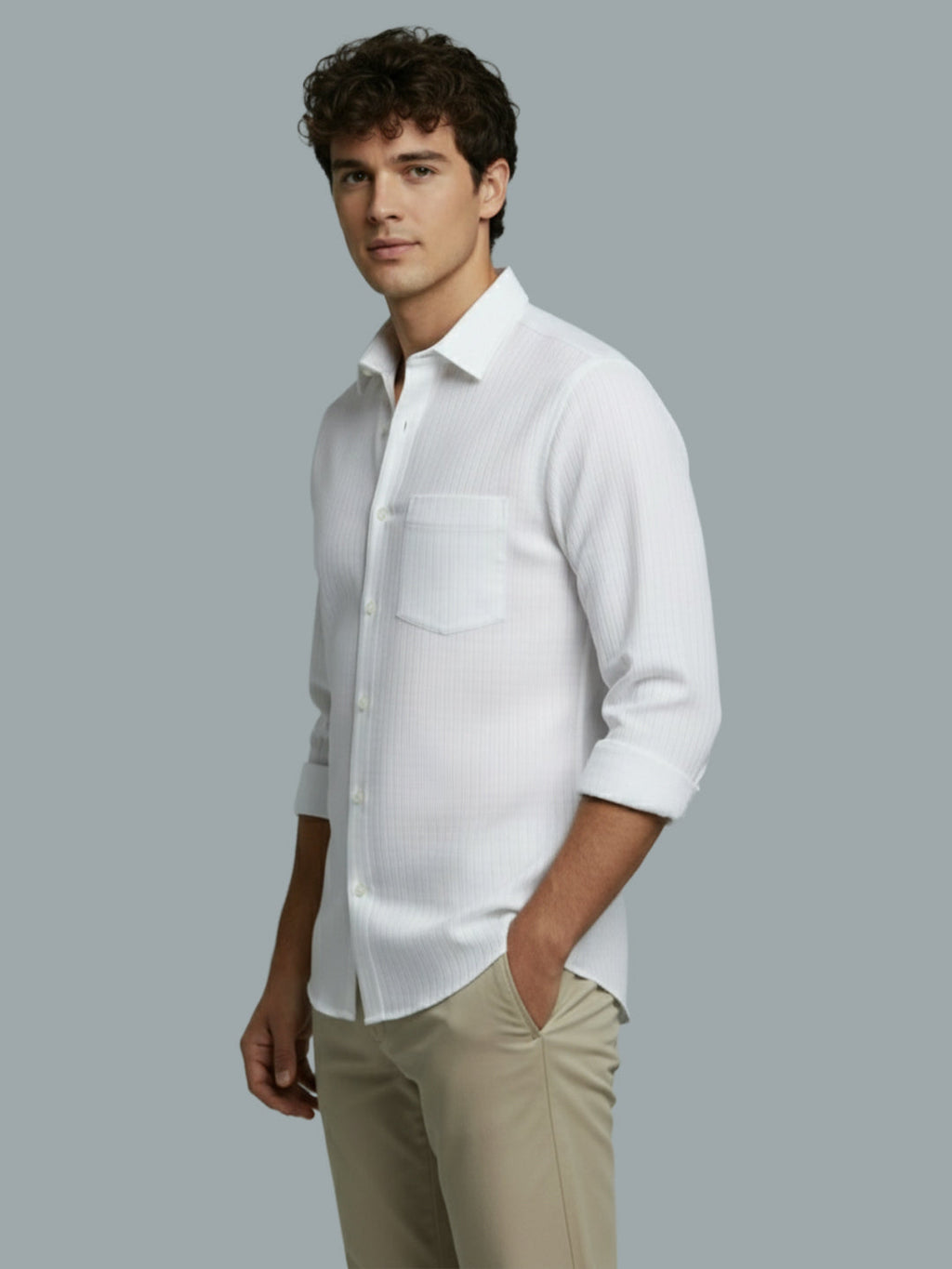 KISHRO Men Cotton Solid Regular Fit Spread Collar Casual Shirt - Black
