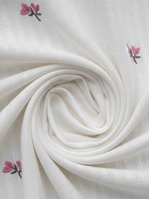 KISHRO Women Cotton Floral Printed Embroidered Shirt - White