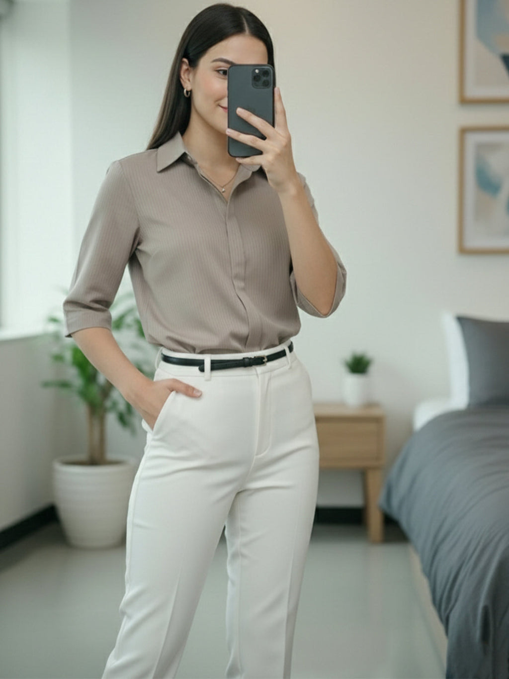 KISHRO Women Viscose Rayon Solid Regular Fit Shirt - Grey